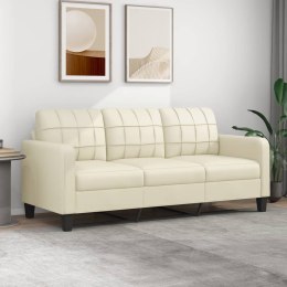 3-OSOBOWA SOFA KREMOWA 180CM SZTUCZNA SKÓRA