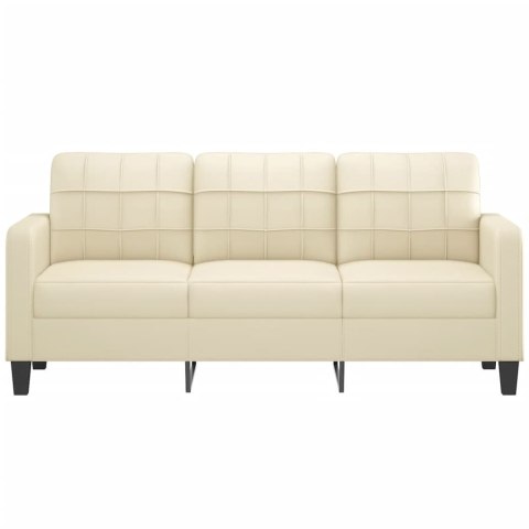 3-OSOBOWA SOFA KREMOWA 180CM SZTUCZNA SKÓRA