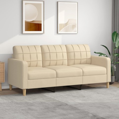 3-OSOBOWA SOFA KREMOWA 180CM TAPICEROWANA TKANINĄ
