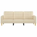 3-OSOBOWA SOFA KREMOWA 180CM TAPICEROWANA TKANINĄ