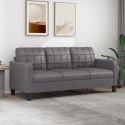 3-OSOBOWA SOFA SZARA 180CM SZTUCZNA SKÓRA