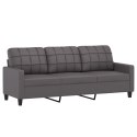 3-OSOBOWA SOFA SZARA 180CM SZTUCZNA SKÓRA