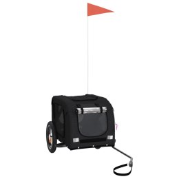 PRZYCZEPKA ROWEROWA DLA ZWIERZĄT PSA KOTA CZARNA TKANINA OXFORD I ŻELAZO