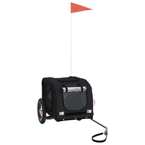 PRZYCZEPKA ROWEROWA DLA ZWIERZĄT PSA KOTA CZARNA TKANINA OXFORD I ŻELAZO