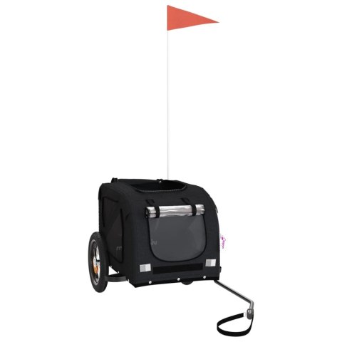 PRZYCZEPKA ROWEROWA DLA ZWIERZĄT PSA KOTA CZARNA TKANINA OXFORD I ŻELAZO