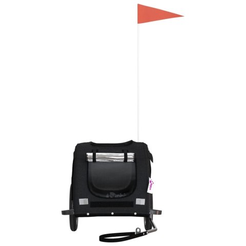 PRZYCZEPKA ROWEROWA DLA ZWIERZĄT PSA KOTA CZARNA TKANINA OXFORD I ŻELAZO