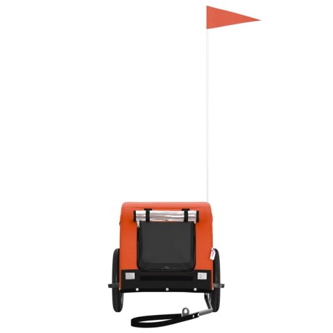 PRZYCZEPKA ROWEROWA DLA ZWIERZĄT PSA KOTA POMARAŃCZOWO-CZARNA