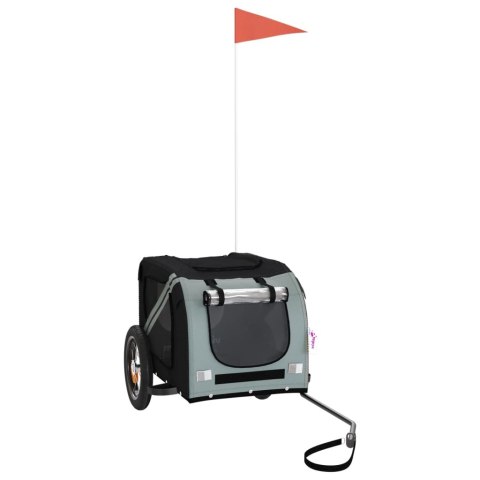 PRZYCZEPKA ROWEROWA DLA ZWIERZĄT PSA KOTA SZARO-CZARNA WODOODPORNA