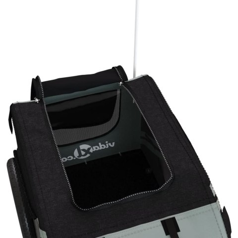 PRZYCZEPKA ROWEROWA DLA ZWIERZĄT PSA KOTA SZARO-CZARNA WODOODPORNA