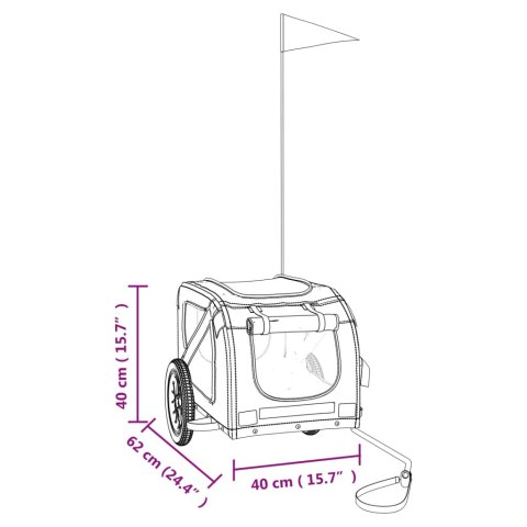 PRZYCZEPKA ROWEROWA DLA ZWIERZĄT PSA KOTA SZARO-CZARNA WODOODPORNA