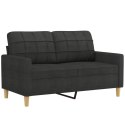 SOFA 2-OSOBOWA CZARNA 120CM TAPICEROWANA TKANINĄ