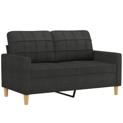 SOFA 2-OSOBOWA CZARNA 120CM TAPICEROWANA TKANINĄ