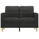 SOFA 2-OSOBOWA CZARNA 120CM TAPICEROWANA TKANINĄ
