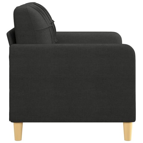 SOFA 2-OSOBOWA CZARNA 120CM TAPICEROWANA TKANINĄ