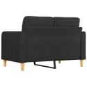 SOFA 2-OSOBOWA CZARNA 120CM TAPICEROWANA TKANINĄ