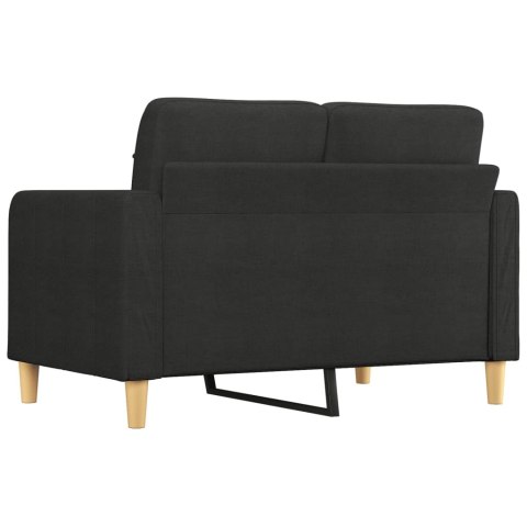 SOFA 2-OSOBOWA CZARNA 120CM TAPICEROWANA TKANINĄ