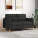 SOFA 2-OSOBOWA CZARNA 140CM TAPICEROWANA TKANINĄ