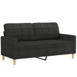 SOFA 2-OSOBOWA CZARNA 140CM TAPICEROWANA TKANINĄ