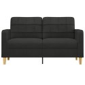 SOFA 2-OSOBOWA CZARNA 140CM TAPICEROWANA TKANINĄ