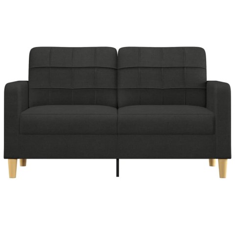 SOFA 2-OSOBOWA CZARNA 140CM TAPICEROWANA TKANINĄ