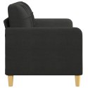 SOFA 2-OSOBOWA CZARNA 140CM TAPICEROWANA TKANINĄ
