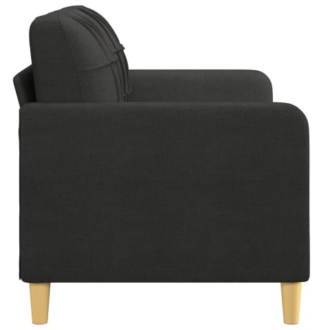 SOFA 2-OSOBOWA CZARNA 140CM TAPICEROWANA TKANINĄ