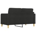 SOFA 2-OSOBOWA CZARNA 140CM TAPICEROWANA TKANINĄ