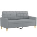 SOFA 2-OSOBOWA JASNOSZARA 140CM TAPICEROWANA TKANINĄ