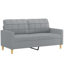 SOFA 2-OSOBOWA JASNOSZARA 140CM TAPICEROWANA TKANINĄ