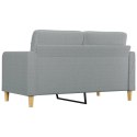 SOFA 2-OSOBOWA JASNOSZARA 140CM TAPICEROWANA TKANINĄ