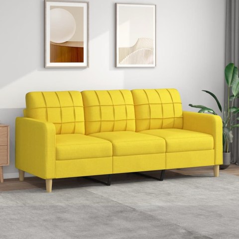 SOFA 3-OSOBOWA JASNOŻÓŁTA 180CM TAPICEROWANA TKANINĄ