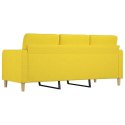 SOFA 3-OSOBOWA JASNOŻÓŁTA 180CM TAPICEROWANA TKANINĄ