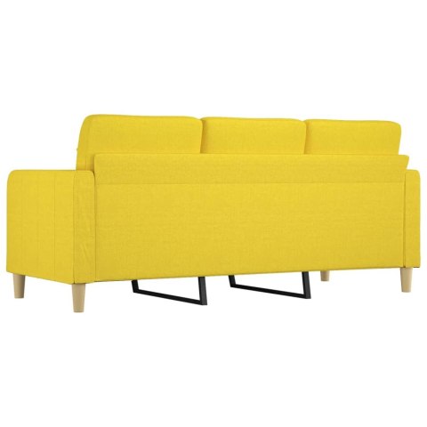 SOFA 3-OSOBOWA JASNOŻÓŁTA 180CM TAPICEROWANA TKANINĄ