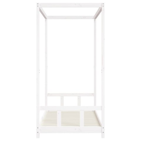 RAMA ŁÓŻKA DLA DZIECI BIAŁA 90X190CM DREWNO SOSNOWE