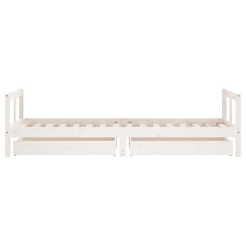 RAMA ŁÓŻKA DZIECIĘCEGO Z SZUFLADAMI 80X200CM BIAŁA SOSNOWA