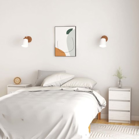 SZAFKI NOCNE 2 SZT BIAŁE 40X29,5X64CM DREWNO SOSNOWE