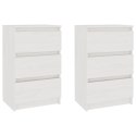 SZAFKI NOCNE 2 SZT BIAŁE 40X29,5X64CM DREWNO SOSNOWE