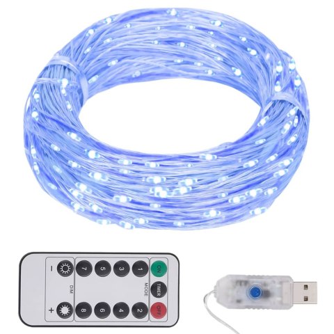 LAMPKI LED 150 DIOD NIEBIESKIE 15M USB PILOT