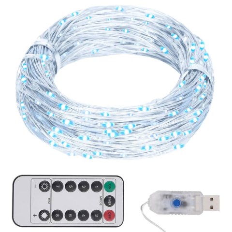 LAMPKI LED 150 DIOD ZIMNA BIEL 15M USB PILOT