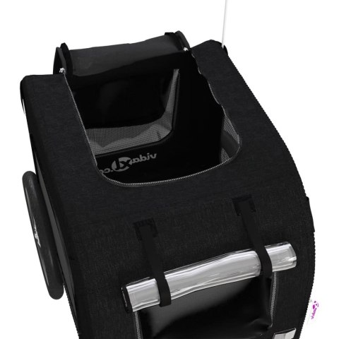 PRZYCZEPKA ROWEROWA DLA ZWIERZĄT PSA KOTA CZARNA OXFORD ŻELAZO