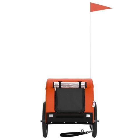 PRZYCZEPKA ROWEROWA DLA ZWIERZĄT PSA KOTA POMARAŃCZOWO-CZARNA