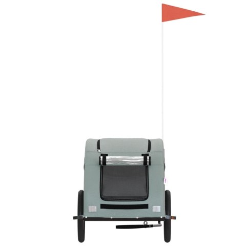 PRZYCZEPKA ROWEROWA DLA ZWIERZĄT PSA KOTA SZARA OXFORD ŻELAZO