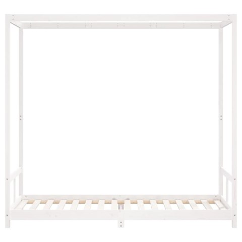 RAMA ŁÓŻKA DLA DZIECI BIAŁA 80X200CM DREWNO SOSNOWE