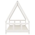 RAMA ŁÓŻKA DLA DZIECI BIAŁA 90X190CM DREWNO SOSNOWE