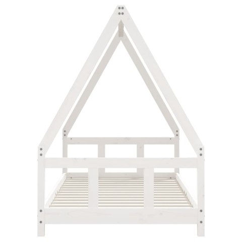 RAMA ŁÓŻKA DLA DZIECI BIAŁA 90X190CM DREWNO SOSNOWE