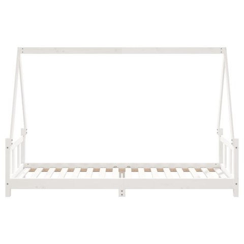 RAMA ŁÓŻKA DLA DZIECI BIAŁA 90X200CM DREWNO SOSNOWE