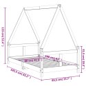 RAMA ŁÓŻKA DZIECIĘCEGO CZARNA 80X160CM DREWNO SOSNOWE