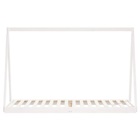 RAMA ŁÓŻKA DLA DZIECI BIAŁA 80X200CM DREWNO SOSNOWE