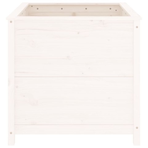 DONICA OGRODOWA BIAŁA 82,5X82,5X78CM DREWNO SOSNOWE