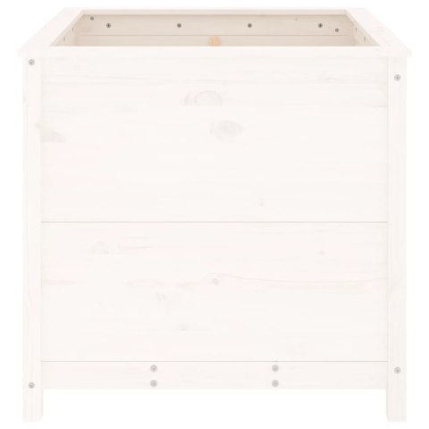 DONICA OGRODOWA BIAŁA 82,5X82,5X78CM DREWNO SOSNOWE